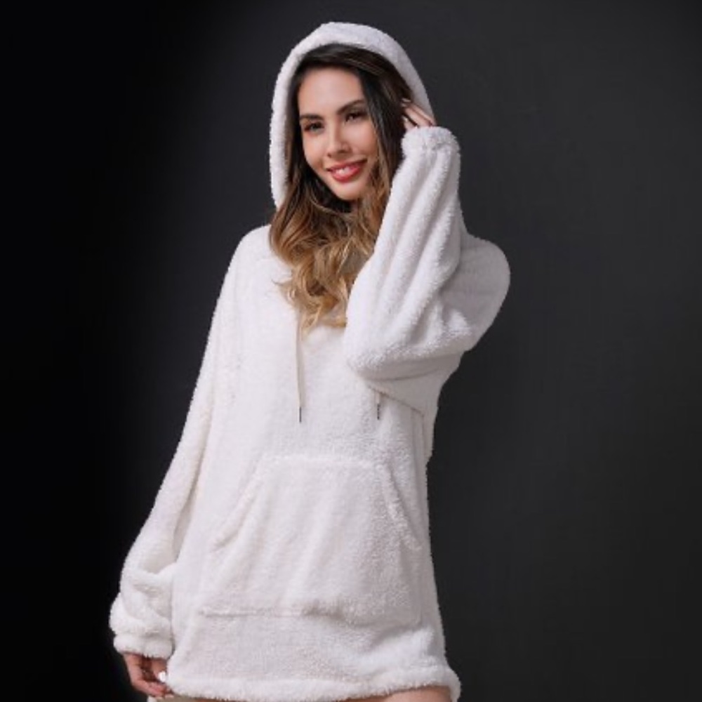 •NEW• SHERRY SNOWFLAKE HOODED SWEATSHIRT DRESS W POCKET NWT•1X-3X• - Picture 4 of 14